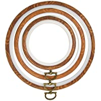 WOWOSS 3 Piezas Bastidor de Bordado 13cm-17cm-21cm- Aros de Bordado Vintage para Punto de Cruz y Manualidades Costura a…